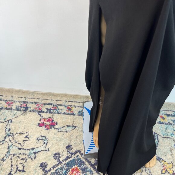 Adrianna Papell Crepe One Shoulder Maxi Gown Size 18 Black Stretch Dress - Picture 5 of 11